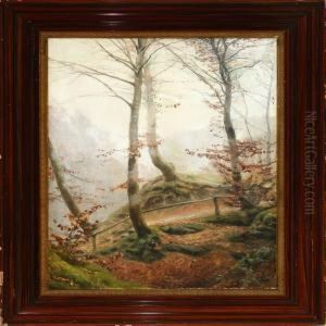 In The Woods In Autumn by Hans Agersnap