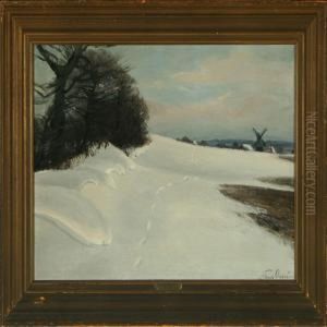 Wintry Scene by Hans Agersnap