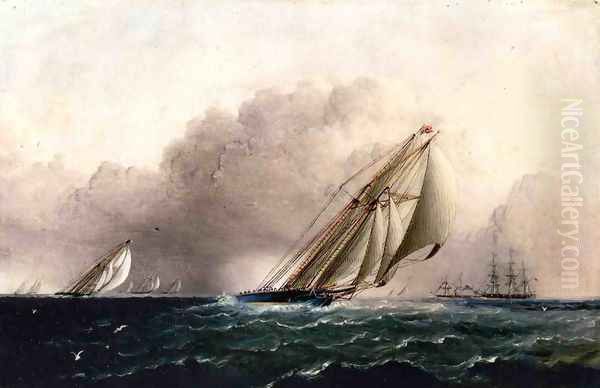 N.Y.Y.C. Schooner Yacht Estelle Running Home - view 1