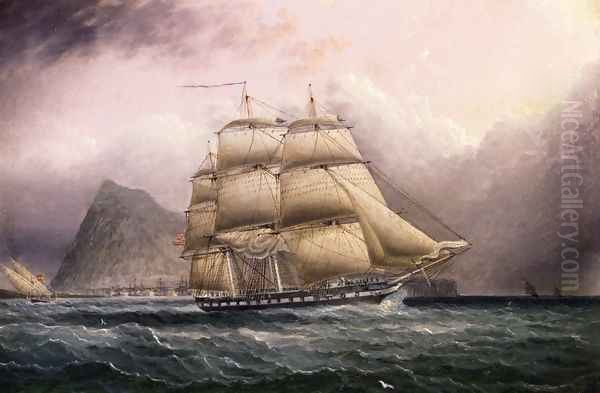 American Frigate off Gilbraltar - view 1