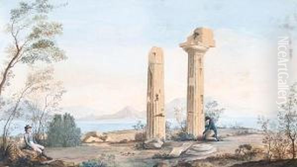 Two Gentlemen Before Classical Ruins - view 1