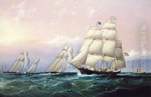 Racing off Sandy Hook by James E. Buttersworth