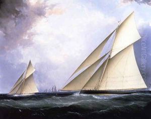 Puritan and Genesta, America's Cup 1885 by James E. Buttersworth