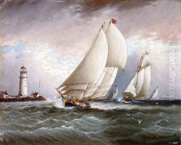 Yacht Race Near Lighthouse - view 1