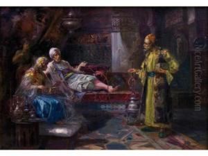 Scene Orientaliste by Joaquin Agrasot y Juan