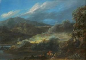 Coup De Vent Sur Un Paysage Montagneux by Christophe-Ludwig Agricola