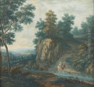 River Landscapes With Figures by Christophe-Ludwig Agricola