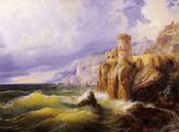Italian Seashore With A Castle - view 1