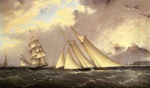 The Dauntless off Sandy Hook by James E. Buttersworth