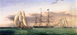 Ships off Castle Garden by James E. Buttersworth