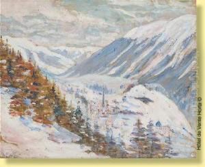 Vue De Saint Moritz Sous La Neige En 1910