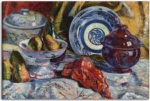 Nature Morte Au Compotier Et A La Soupiere by Georgette Agutte
