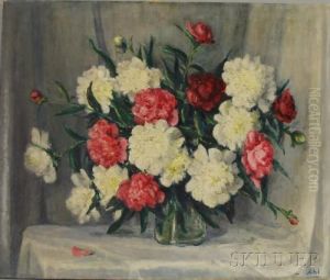 Still Life Of Peonies by Henry Hammond Ahl
