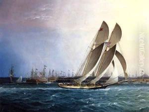 New York Yacht Club Comet off the Bowery by James E. Buttersworth