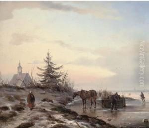 Securing A Barrel On The Ice