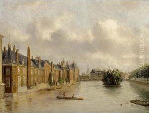 The Hofvijver, The Hague by Carl Eduard Ahrendts