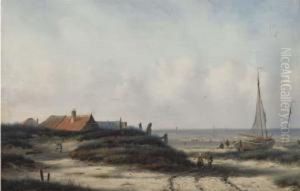 Fisherfolk By A Village On The Dutch Coast
