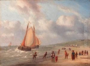 The Arrival Of The Fishing Fleet by Carl Eduard Ahrendts