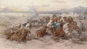 An Arab encampment by Guido Bach