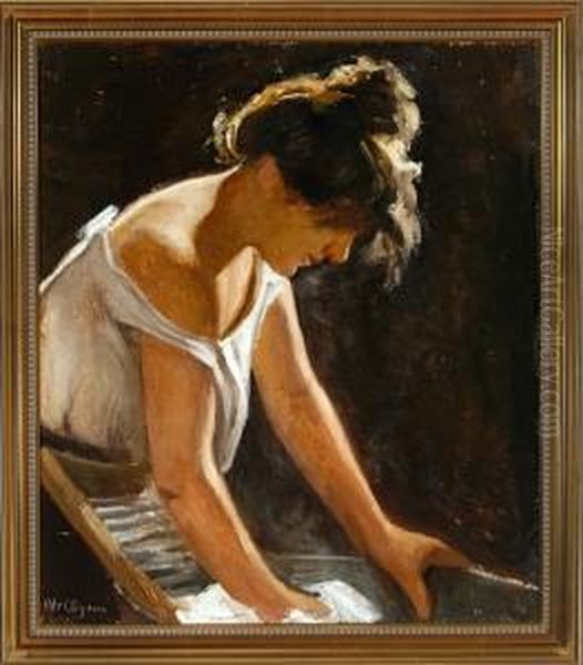 A Woman Is Doing Her Laundry - view 1