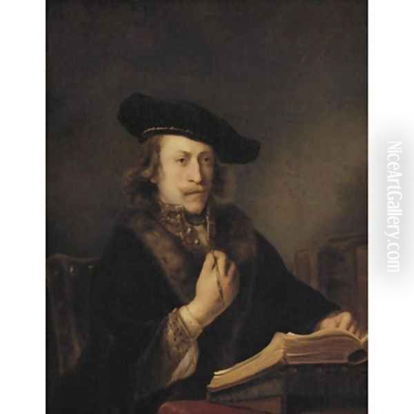 Man with a book 1644 by Ferdinand Bol