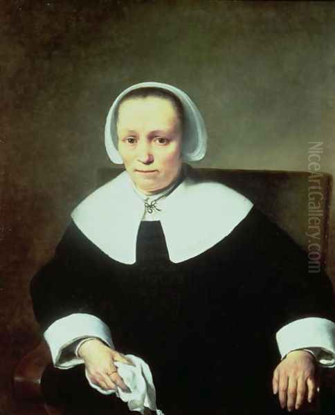 Portrait of a Lady with White Collar and Cuffs - view 1