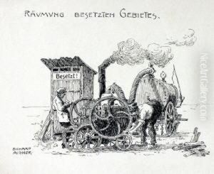 Karikatur - Raumung Besetzten Gebietes by Richard Aigner