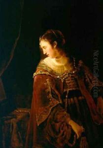 Woman at Her Dressing Table 1645 by Ferdinand Bol