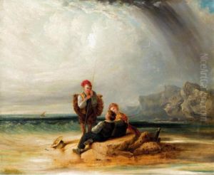 A Beach Scene With Children A Beach Scene With Children