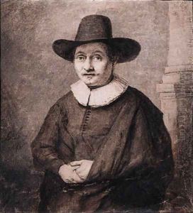 Portrait of a Gentleman wearing a Hat, standing by a column
