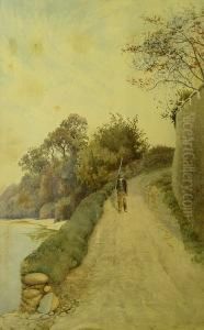 Figure On A Coastal Path by James Aitken