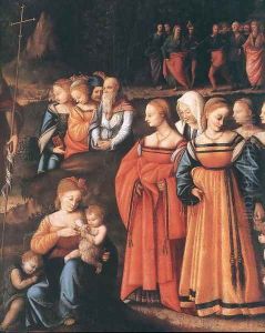 The Preaching Of Saint John The Baptist (detail) 1520 by Francesco Ubertini Bacchiacca II