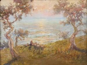 Paesaggio Costiero Con Gregge by Lidio Ajmone