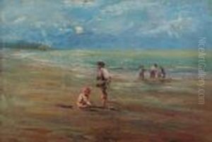 Bambini Sulla Spiaggia by Lidio Ajmone