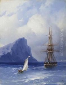 Sailing Boat On A Russian Coast.