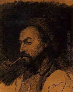 The Head of a Man Smoking a Pipe by Francois Bonvin