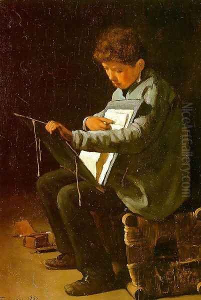 Seated Boy with a Portfolio 1857 - view 1
