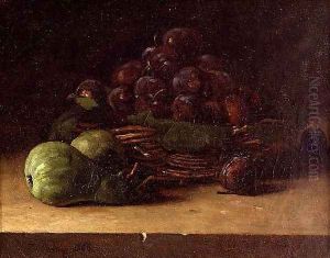 Still life with a basket of prunes 1866