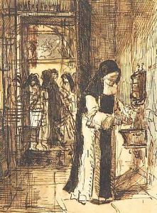 Interieur de Communante- Religieuse se Preparant pour le Repas by Francois Bonvin
