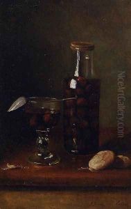 Still Life with Jar of Cherries by Francois Bonvin