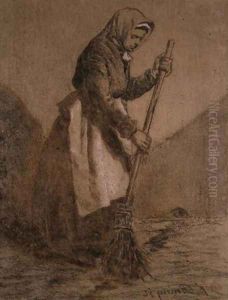 Woman Sweeping, 1856 by Francois Bonvin