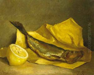 Stilleven met bokking en citroen by Francois Bonvin