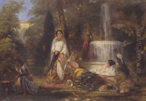 Jeunes femmes dans le jardin du serail 1846