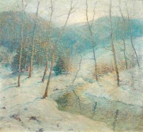 Snowy Winter Stream - view 1