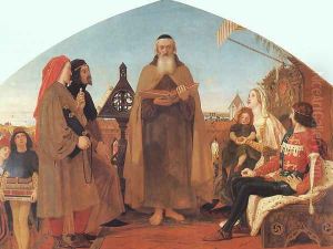Wycliffe Reading his Translation of the New Testament to his Protector- John of Gaunt 1847-48 by Ford Madox Brown