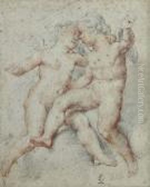 Two Putti Embracing - view 1