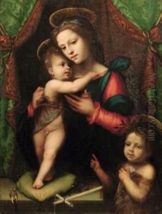 Madonna Con Bambino E San Giovannino by Mariotto Albertinelli