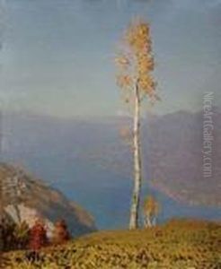 Veduta Dall'alto Del Lago Di Lugano by Oreste Albertini