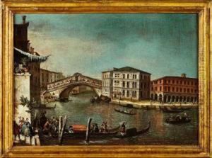 Il Ponte Di Rialto Con Il Palazzo Dei Camerlenghi by Francesco Albotto