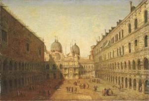 The Courtyard Of The Doge's Palace, Venice, Looking North by Francesco Albotto